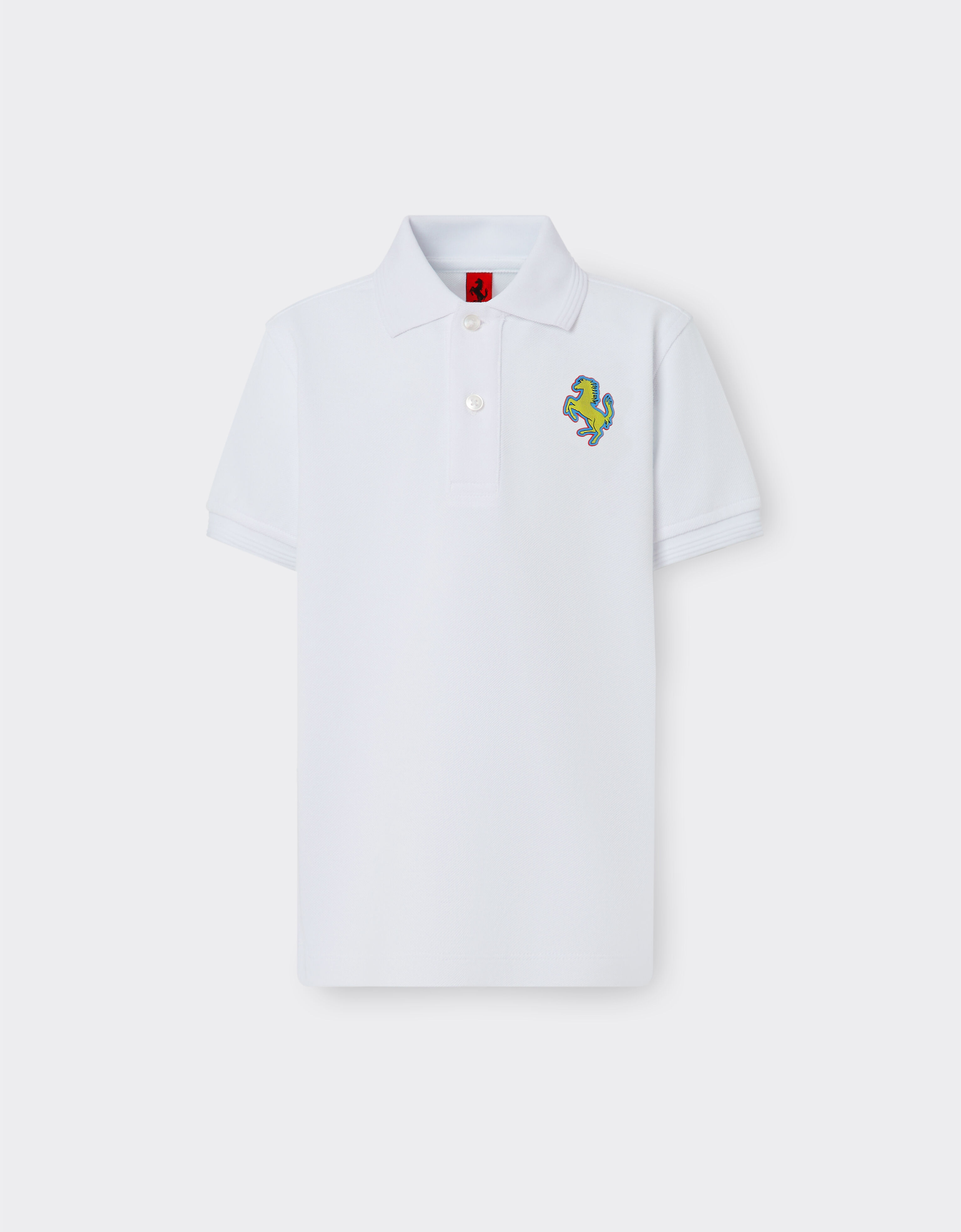 ${brand} Cotton piqué polo shirt with Prancing Horse patch ${colorDescription} ${masterID}