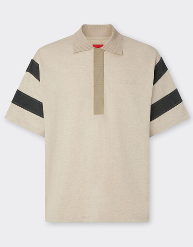 Ferrari Cotton and cashmere pique polo shirt Beige 22517f