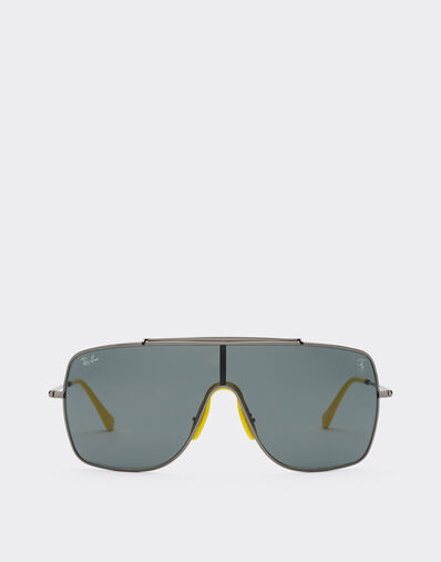 Ferrari Ray-Ban for Scuderia Ferrari RB3697MF in gunmetal grey metal with dark grey lens Black LA01Kf