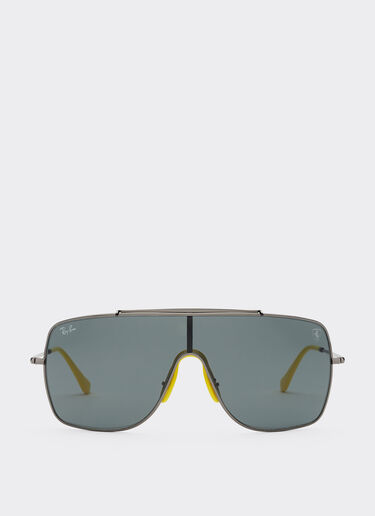 Ferrari Ray-Ban für Scuderia Ferrari RB3697MF in Metall Gewehrlaufgrau mit dunkelgrauen Gläsern Dunkelgrau F1506f