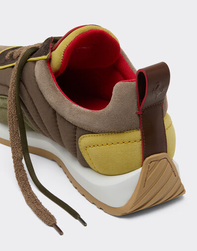 Ferrari Baskets en daim, cuir nappa et nylon ciré Noir ébène 49886f