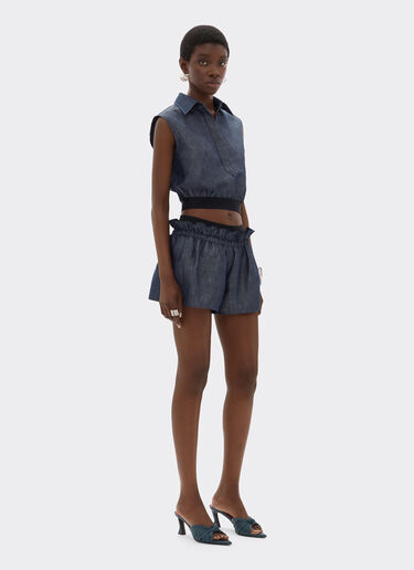 Ferrari Shorts in denim effect tricotine Dark Denim 22693f