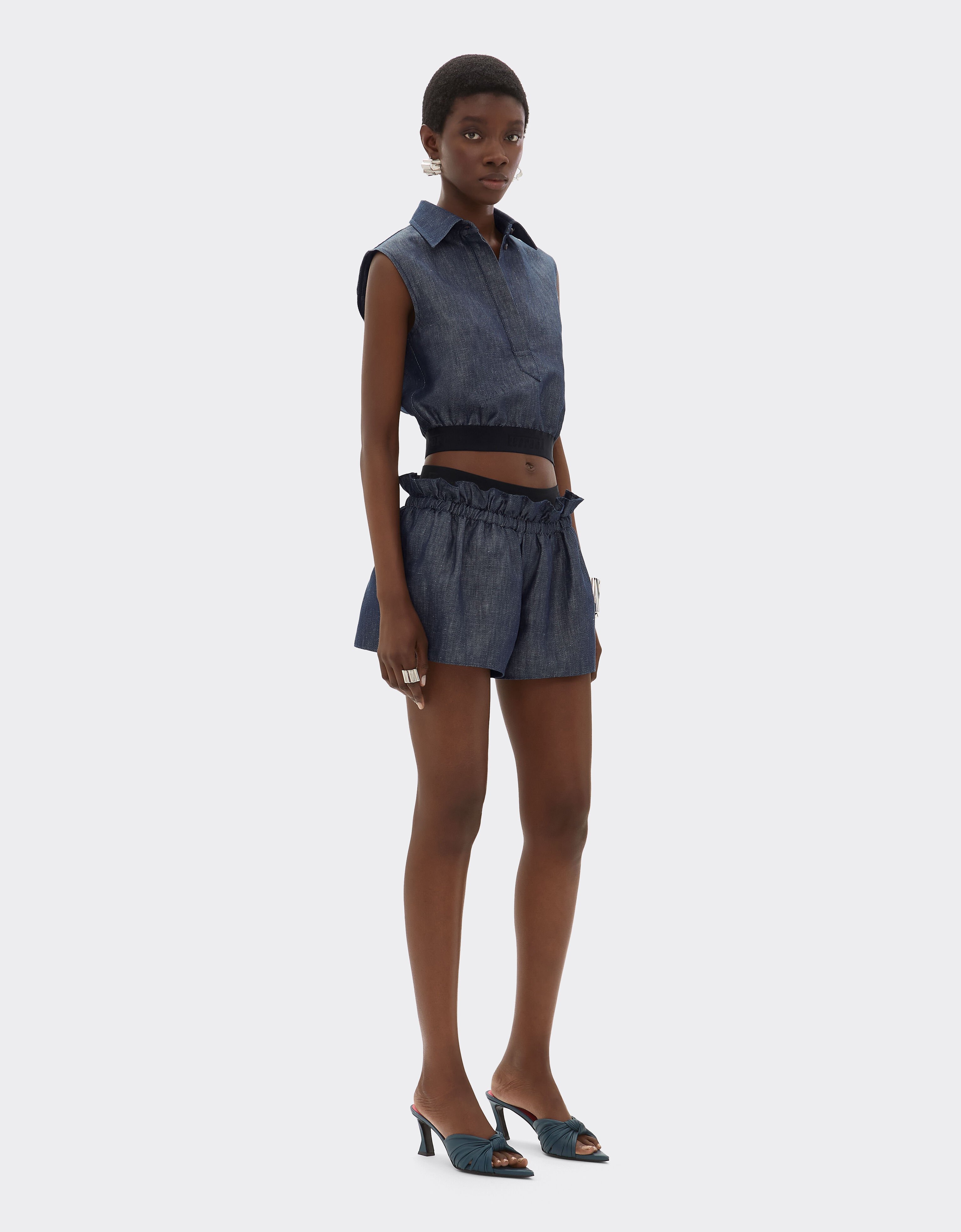Ferrari Shorts in denim effect tricotine Dark Denim 22693f