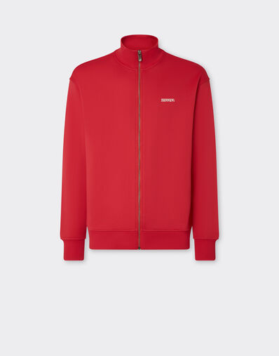 Ferrari Maglia in tessuto tecnico con zip Rosso Corsa 21192f