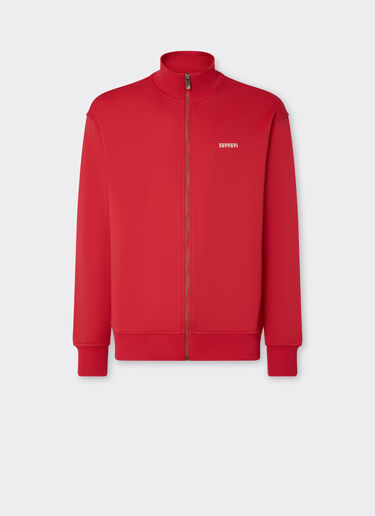 Ferrari Sweater in technical fabric with zip Racing red 21192f