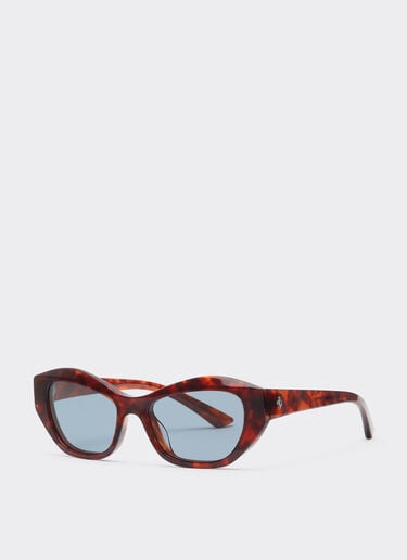 Ferrari Lunettes de soleil Ferrari en acétate couleur havane rouge avec verres bleus polarisés Red brown LA0L3f