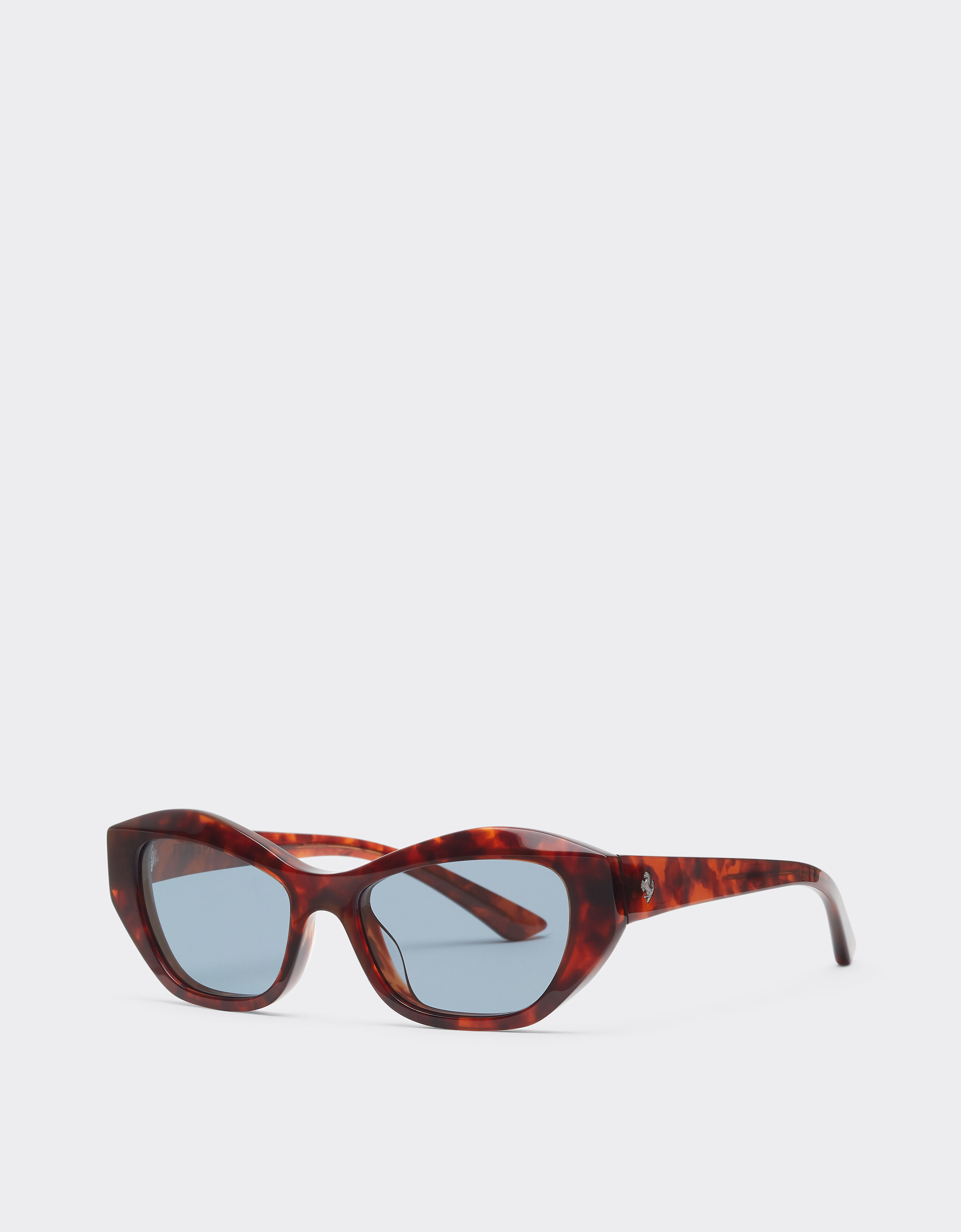 Ferrari Lunettes de soleil Ferrari en acétate couleur havane rouge avec verres bleus polarisés Red brown LA0L3f