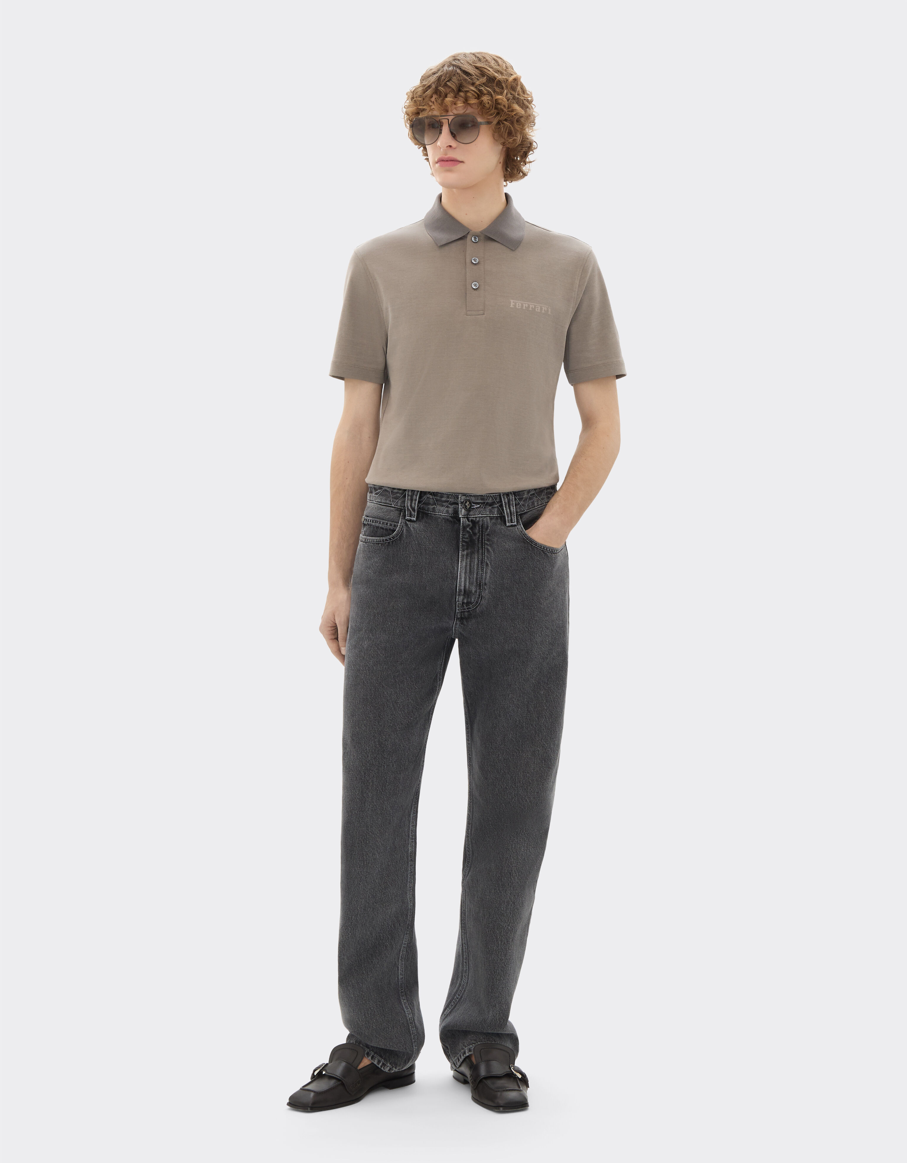 Ferrari Cotton polo shirt with Ferrari logo Clay 50994f