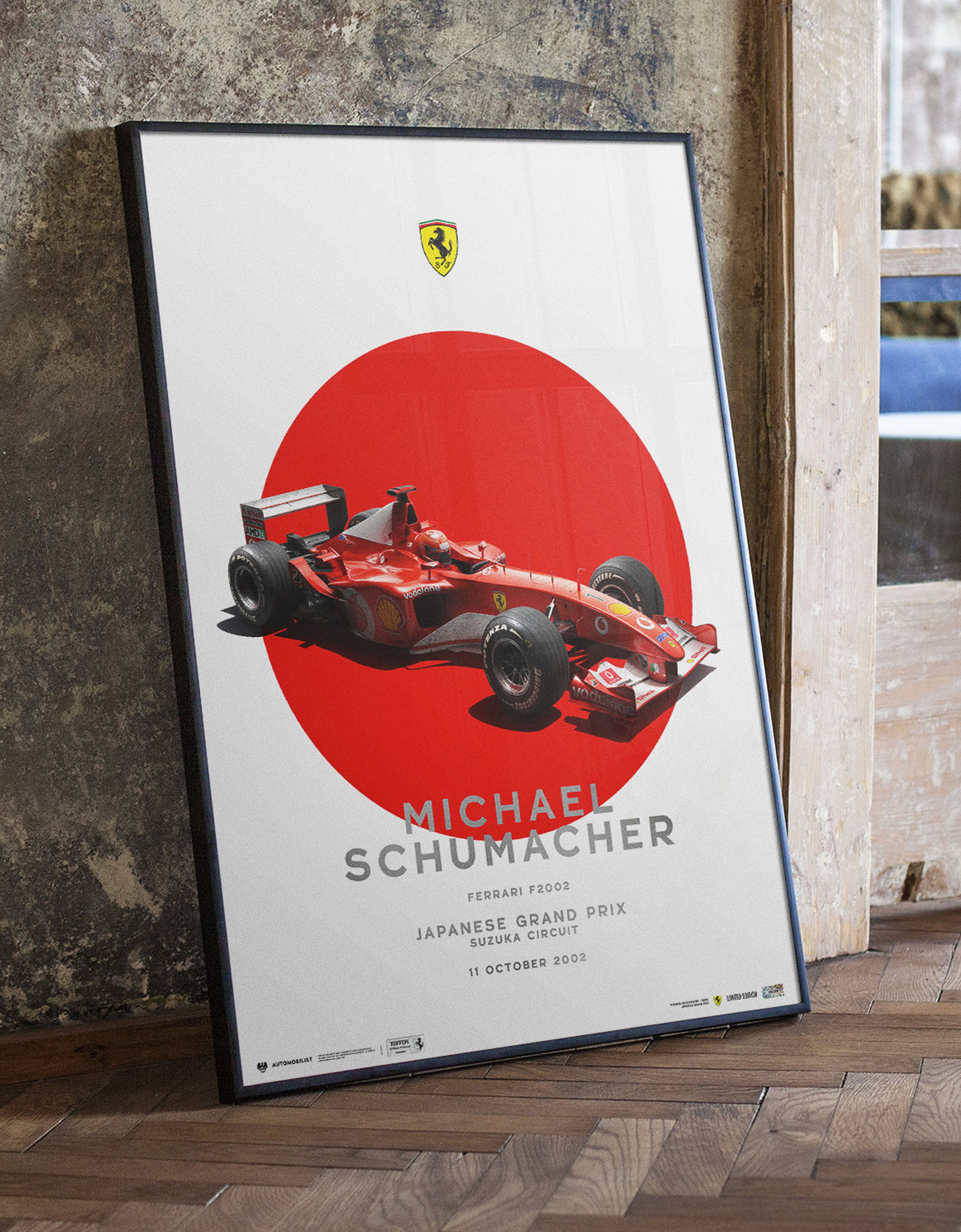 Poster ufficiale Ferrari F2002 Michael Schumacher GP Suzuka Ferrari Poster ufficiale Ferrari F2002 Michael Schumacher GP Suzuka Multicolore LE0P2793EXT0001f