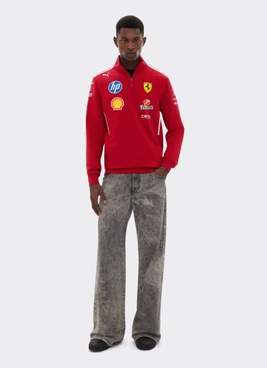 Ferrari 2025 Felpa con zip Team Puma per Scuderia Ferrari HP Cherry LA022f
