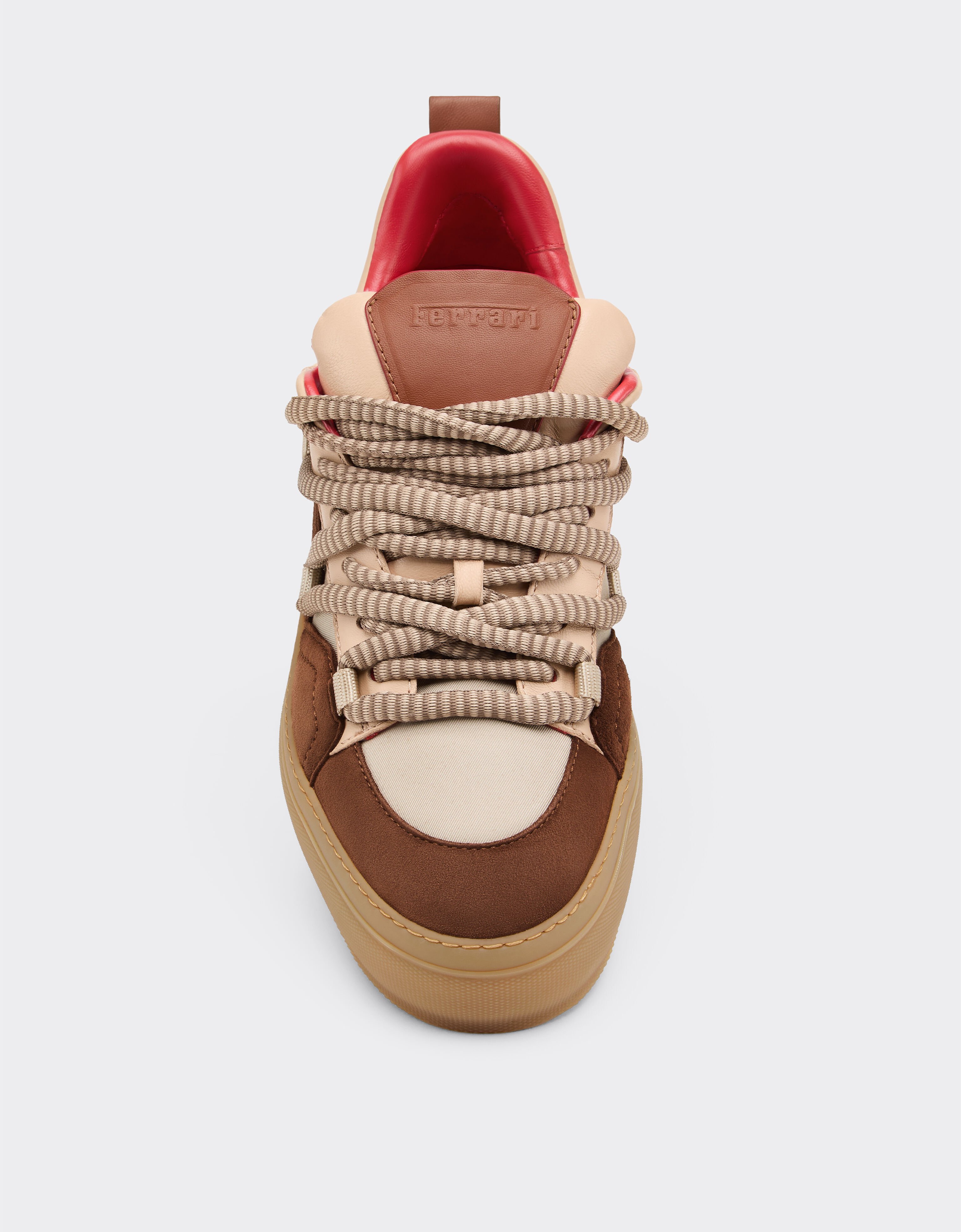 Ferrari Suede, Nappa leather and Q-Cycle® low-top sneaker Beige 22737f