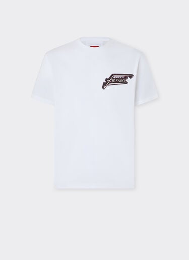Cotton T-shirt with Ferrari patch Ferrari Cotton T-shirt with Ferrari patch Optical White 50825f