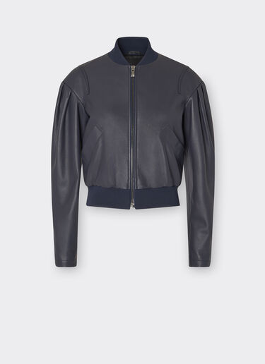 Ferrari Bomber jacket in nappa leather Navy 21887f