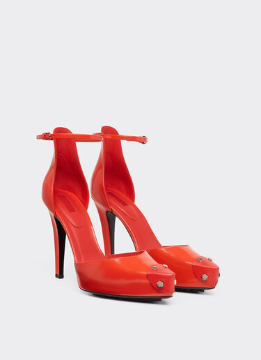 Ferrari Zapato de salón de piel cepillada Rosso Dino 22127f