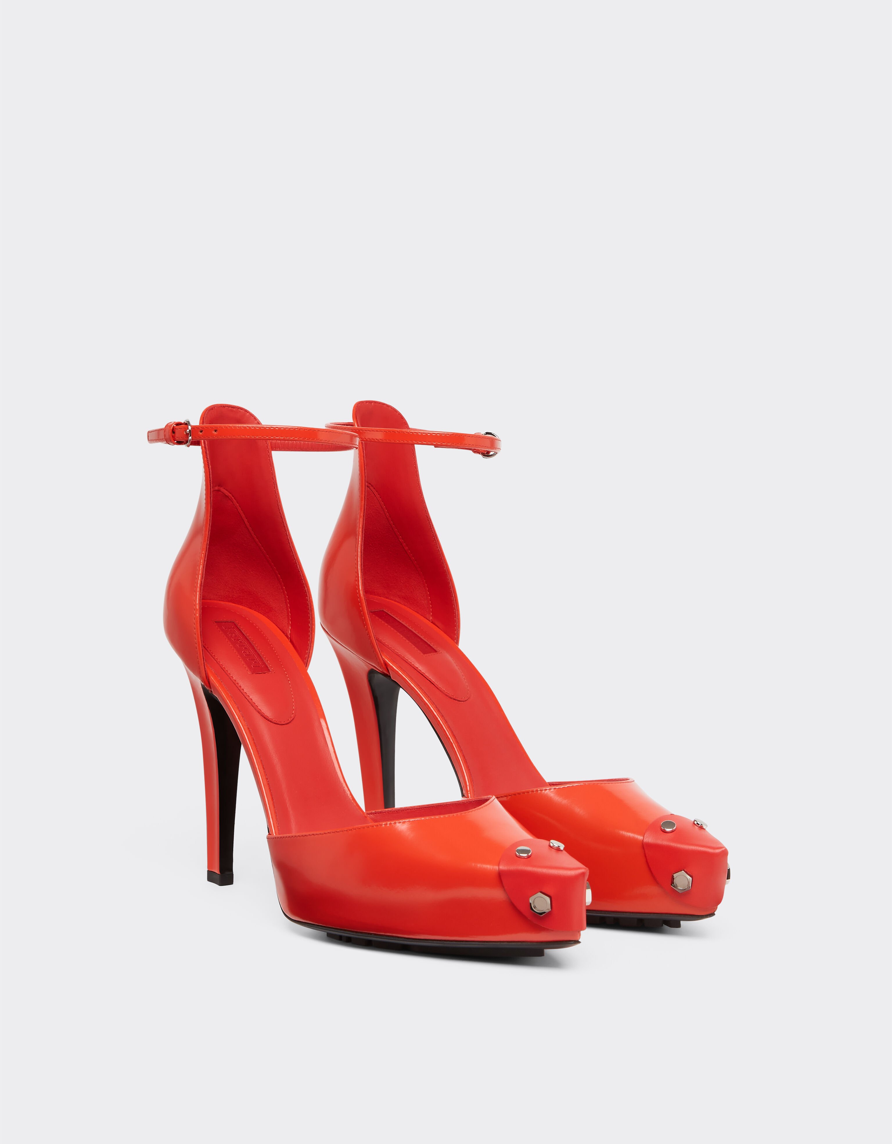 Ferrari Zapato de salón de piel cepillada Rosso Dino 22127f