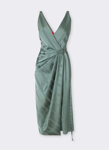 Ferrari Robe portefeuille en mélange de soie jacquard à rayures Pekin Salvia CWWDR0019WAC0001f