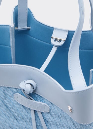 Tote bag Ferrari piccola in rafia e pelle Ferrari Tote bag Ferrari piccola in rafia e pelle Blu Acciaio 49111f