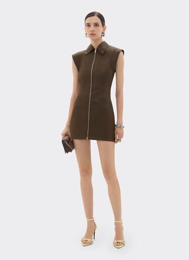 Ferrari Mini dress in technical gabardine with a vintage effect Khaki Green 49928f