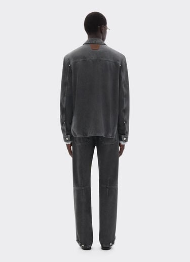 Hose aus dunkel marmoriertem Denim Ferrari Hose aus dunkel marmoriertem Denim Granite Gray 49944f