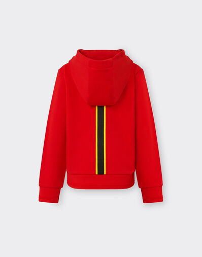 Ferrari Sweat-shirt en coton éponge avec capuche et zip Rosso Corsa 48526fK