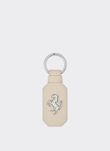 Ferrari Leather keychain with prancing horse Chalk 49222f
