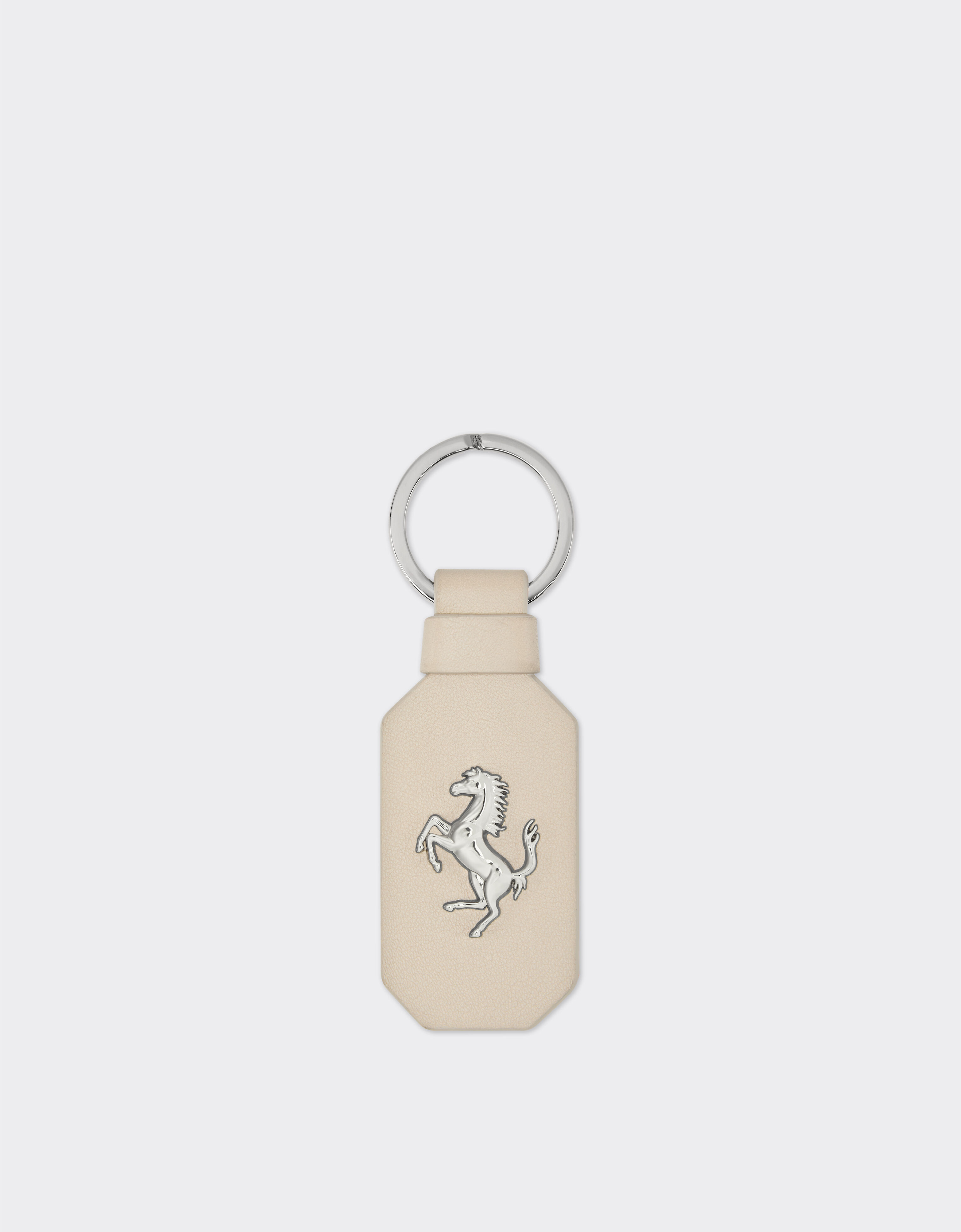 Ferrari Leather keychain with prancing horse Chalk 49222f