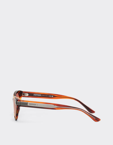 Ferrari Ferrari brown striped acetate sunglasses with brown lenses Brown LA0EYf