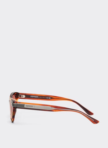 Gafas de sol Ferrari de acetato marrón a rayas con cristales marrones Ferrari Gafas de sol Ferrari de acetato marrón a rayas con cristales marrones Marrón LA0EYf