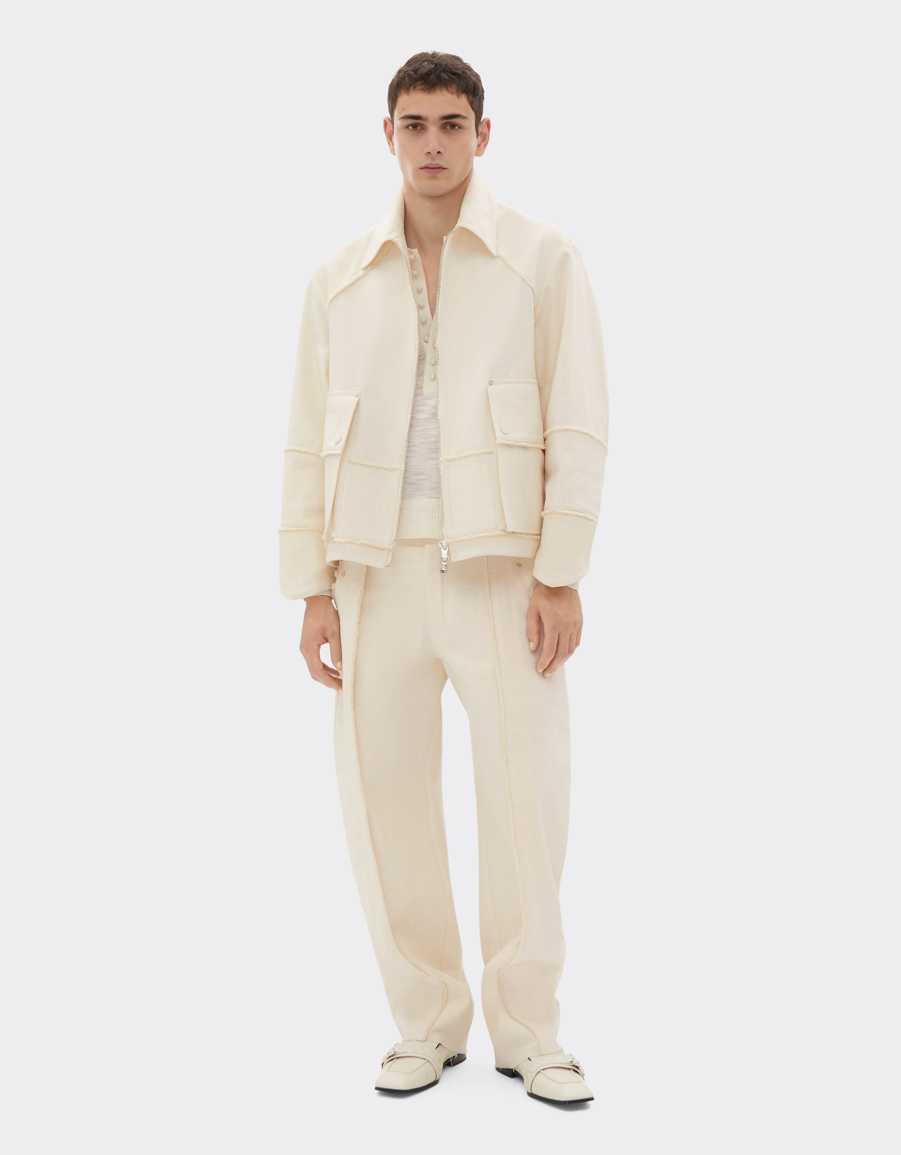 Ferrari Veste en coton malfilè Avorio 50955f