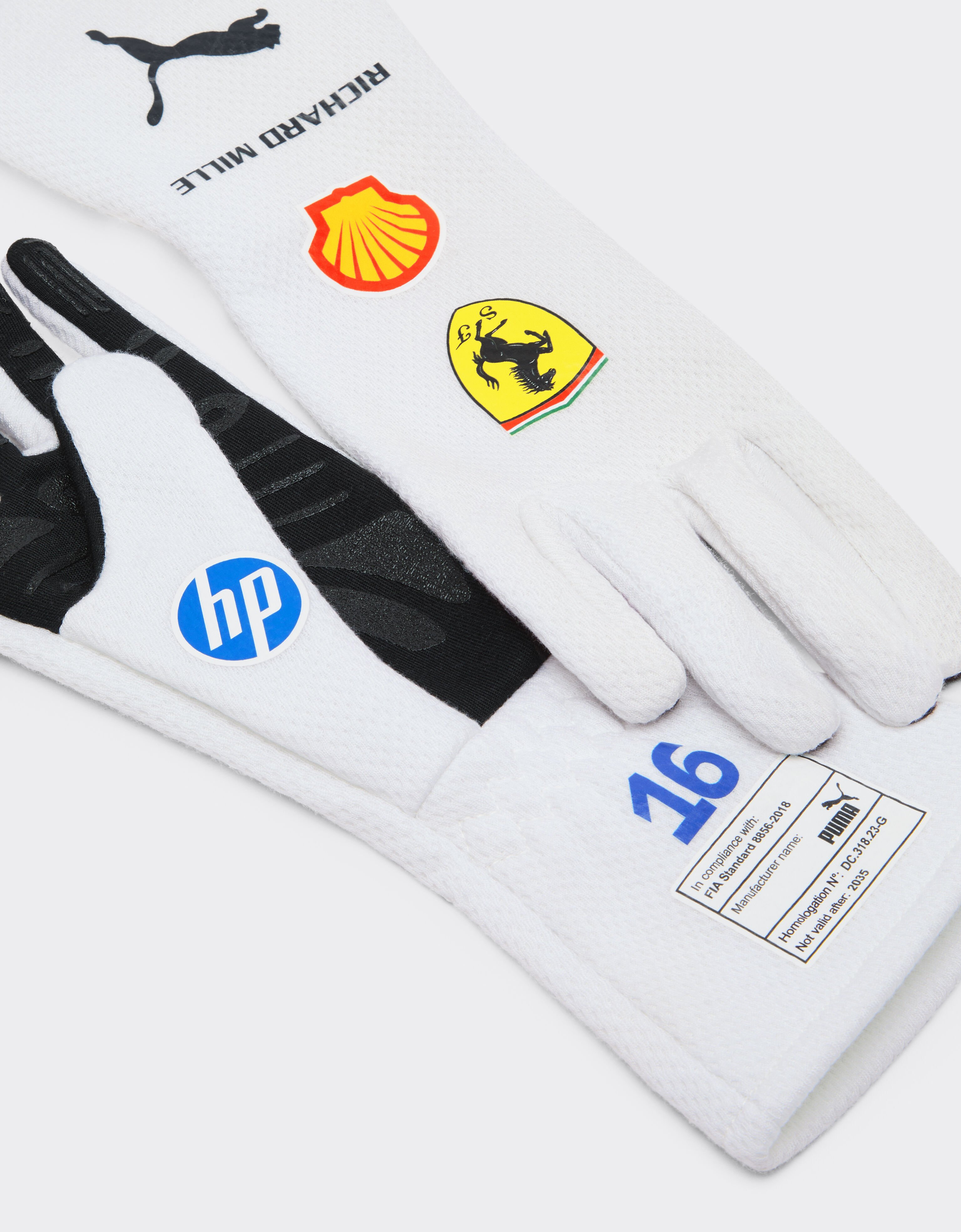 Ferrari Puma for Scuderia Ferrari Charles Leclerc racing gloves Optical White LA08Uf