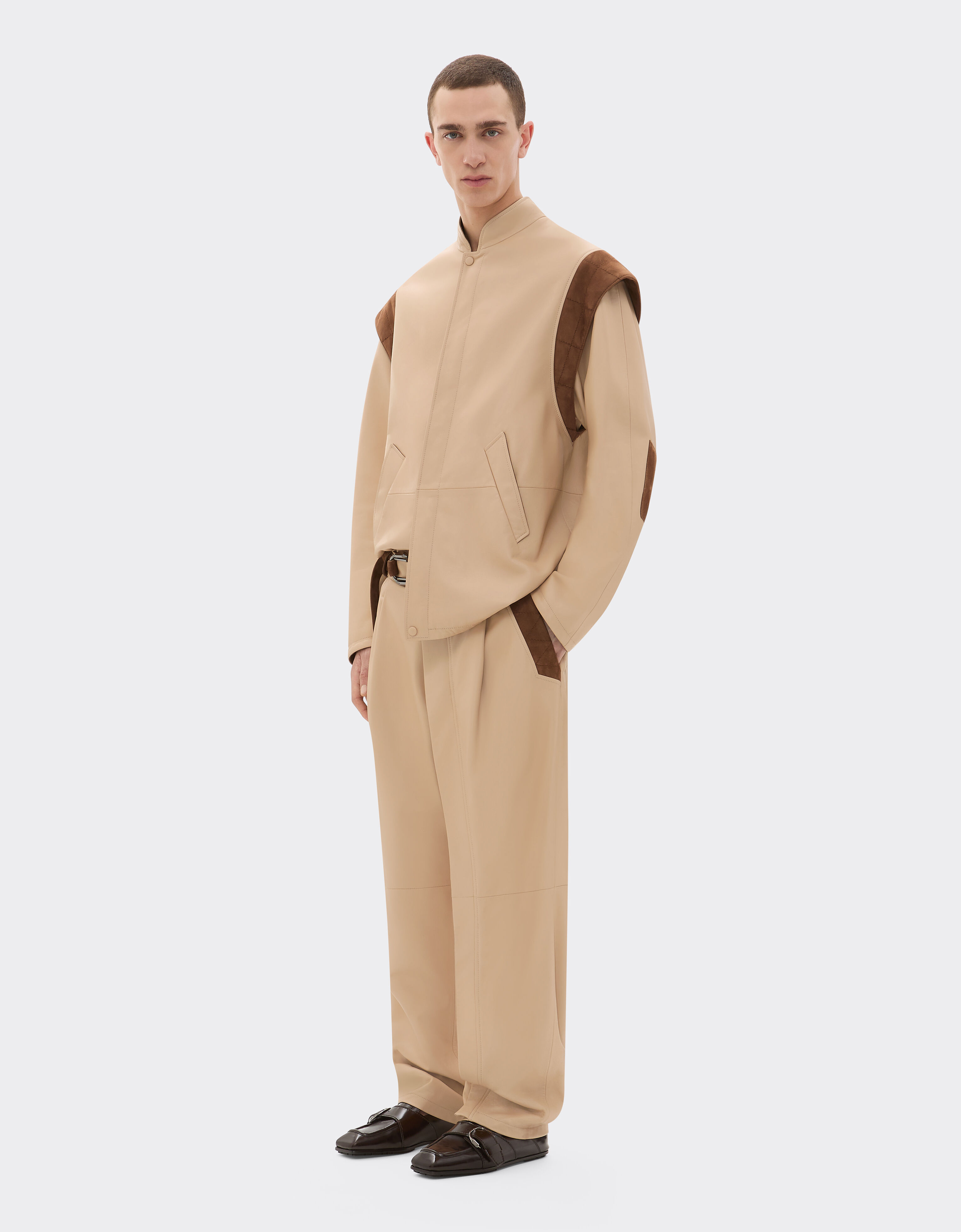 Ferrari Jacket in semi-matte nappa leather Chalk 22498f