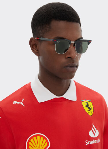 Ferrari Ray-Ban für Scuderia Ferrari RB3807M aus schwarzem Metall mit grünen Gläsern Schwarz F1511f