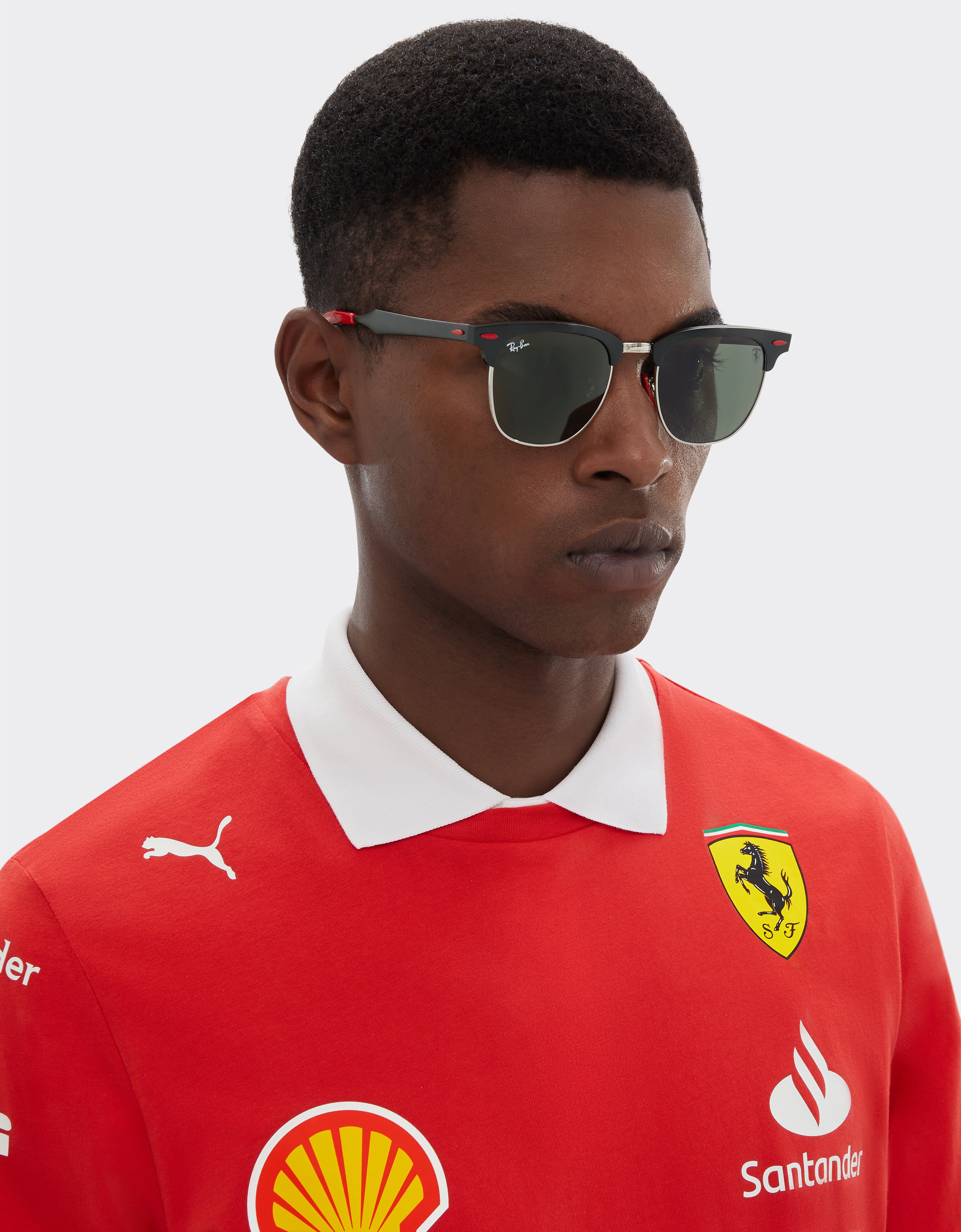 Ferrari Ray-Ban für Scuderia Ferrari RB3807M aus schwarzem Metall mit grünen Gläsern Schwarz F1511f