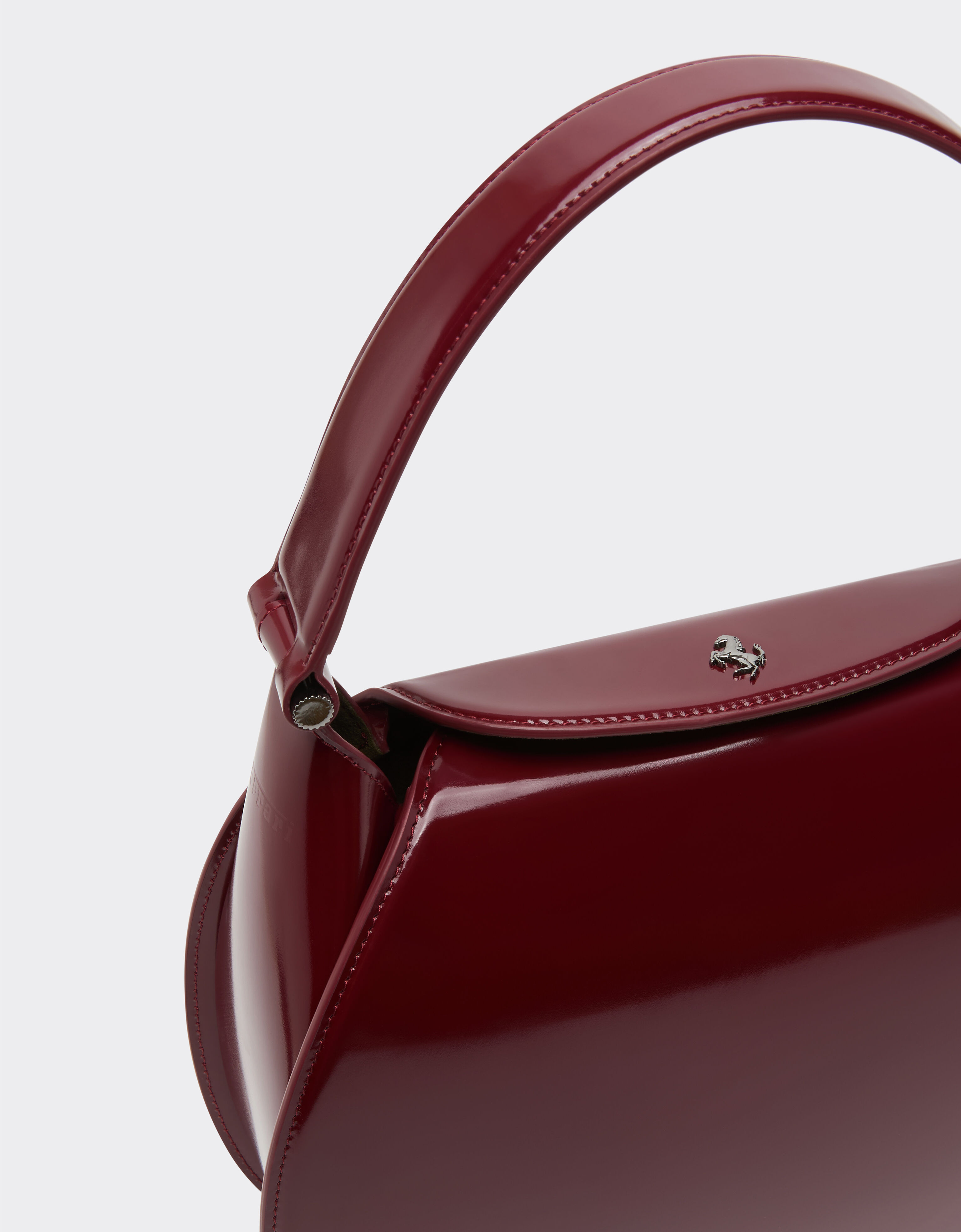 Ferrari Ferrari Dino hobo bag in shiny leather Cherry 49141f