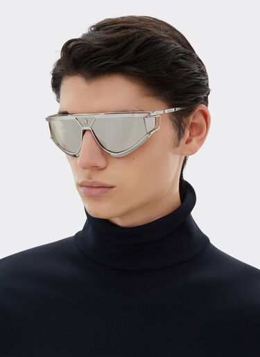 Ferrari Lunettes de soleil Ferrari Limited Edition en métal satiné avec monture argentée réfléchissante Argent F1579f
