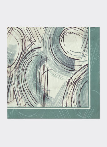 Ferrari Jacquard silk foulard with brushed print Ecru 21930f
