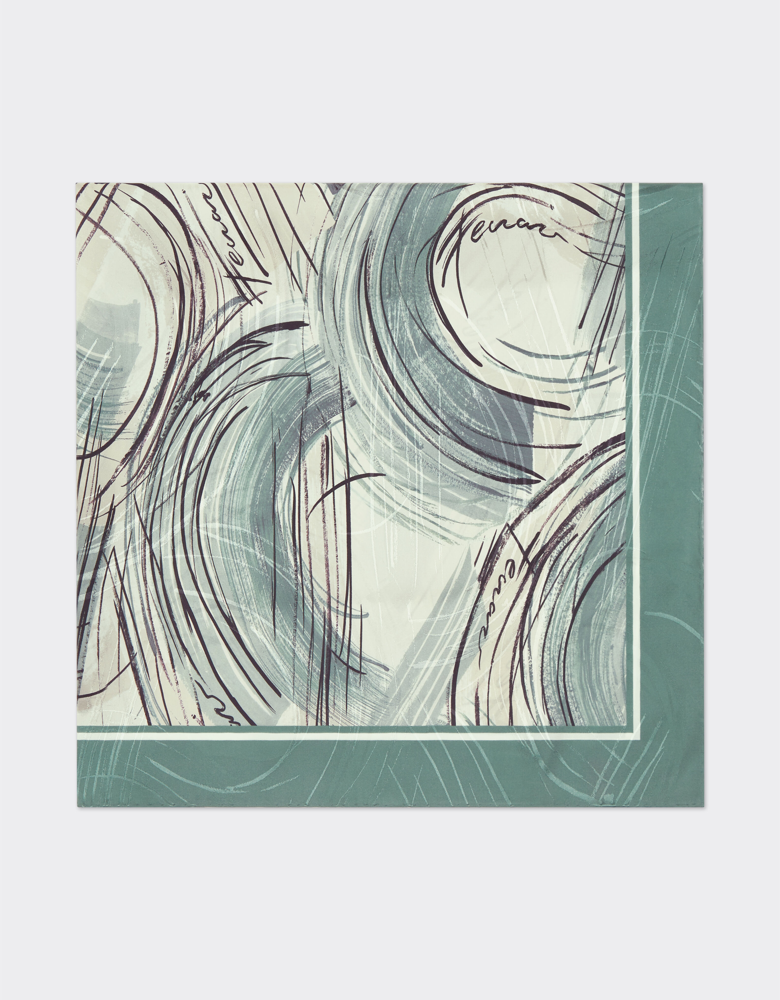 Ferrari Jacquard silk foulard with brushed print Ecru 21930f
