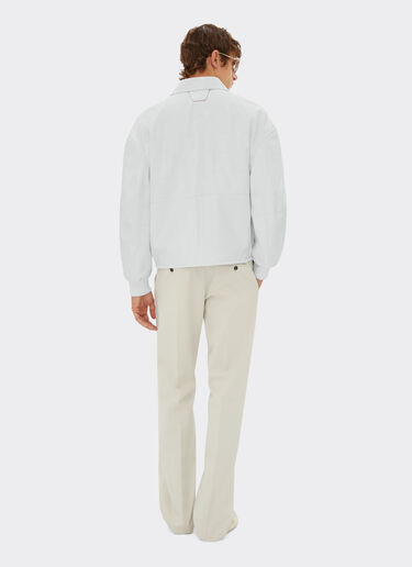 Ferrari Bomber in liquid leather Bianco Ottico 21774f