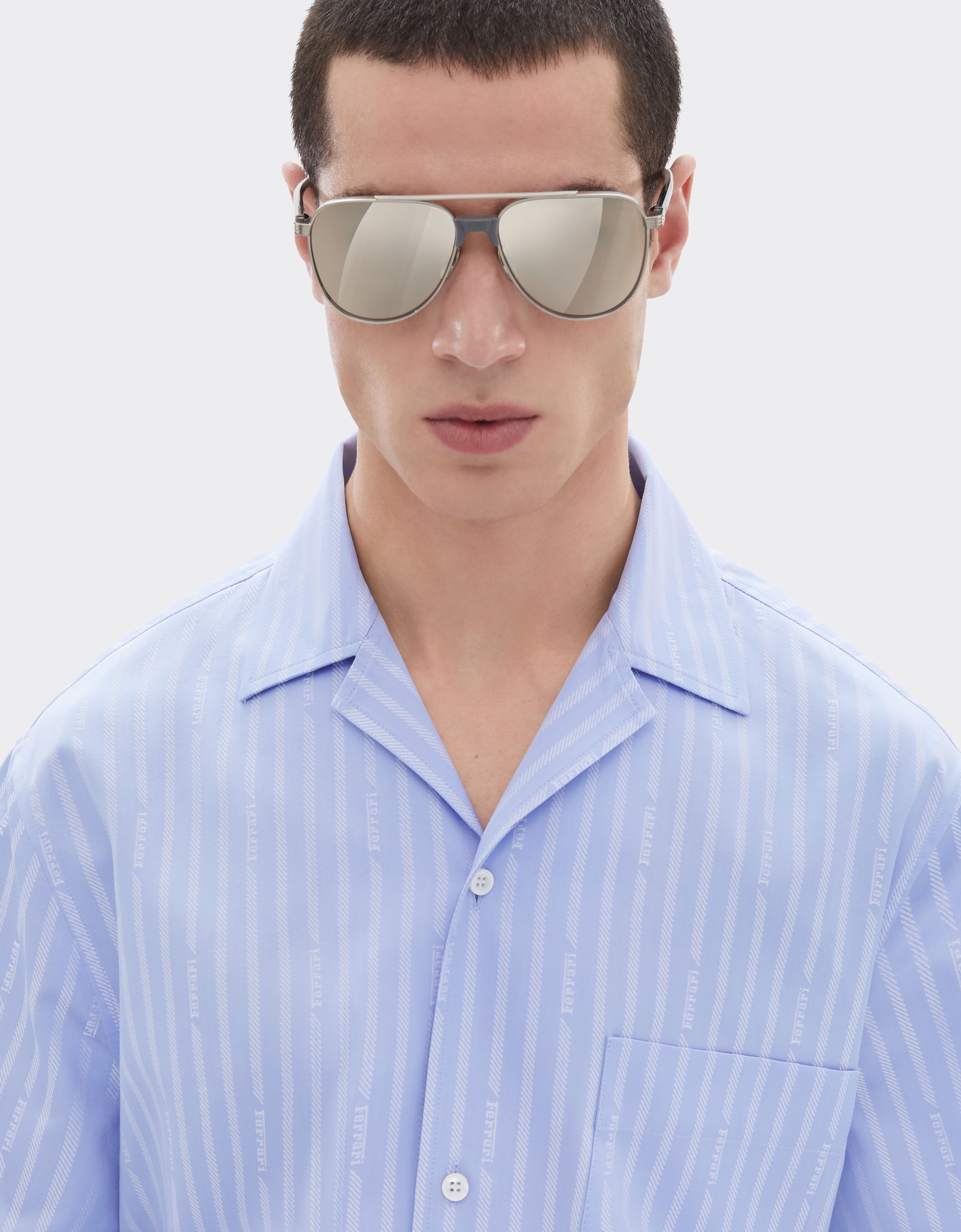 Ferrari Cotton shirt with Ferrari Monogram pattern Oxford 50071f