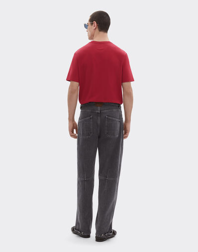 Ferrari Cotton T-shirt with Ferrari logo Rosso Maison 51037f