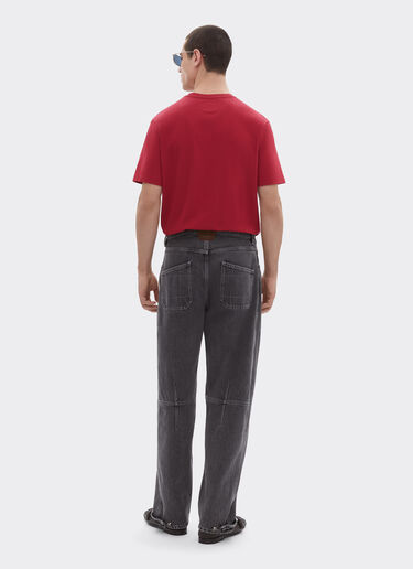 Ferrari Baumwoll-T-Shirt mit Ferrari-Logo Rosso Maison 51037f