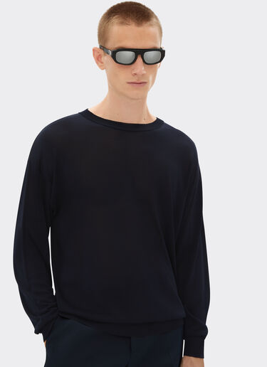 Ferrari Crew-neck jumper in silk and viscose Navy 21850f