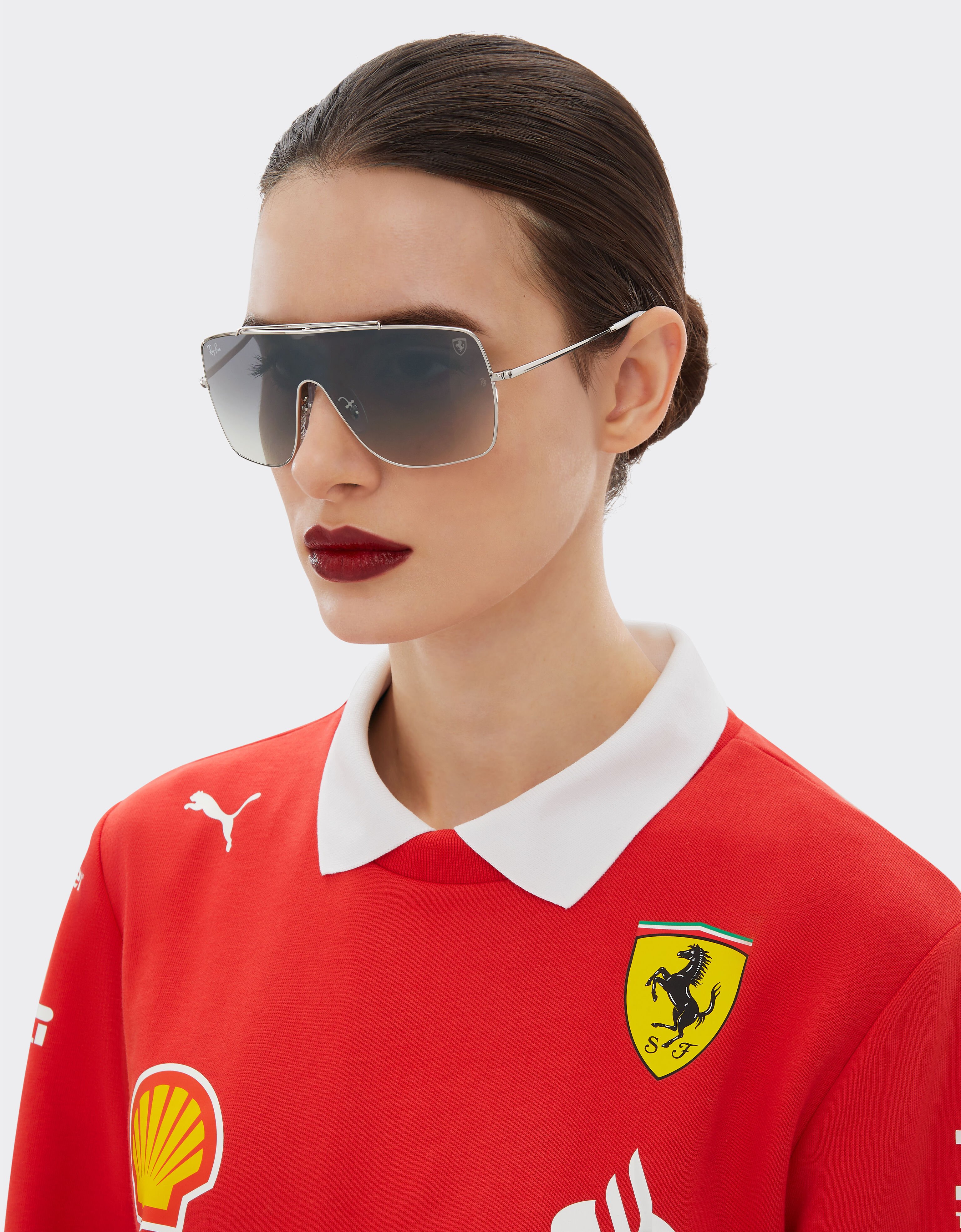 Ferrari Ray-Ban für Scuderia Ferrari RB3697MF in Metall mit grau verlaufenden Gläsern Dunkelgrau F1510f