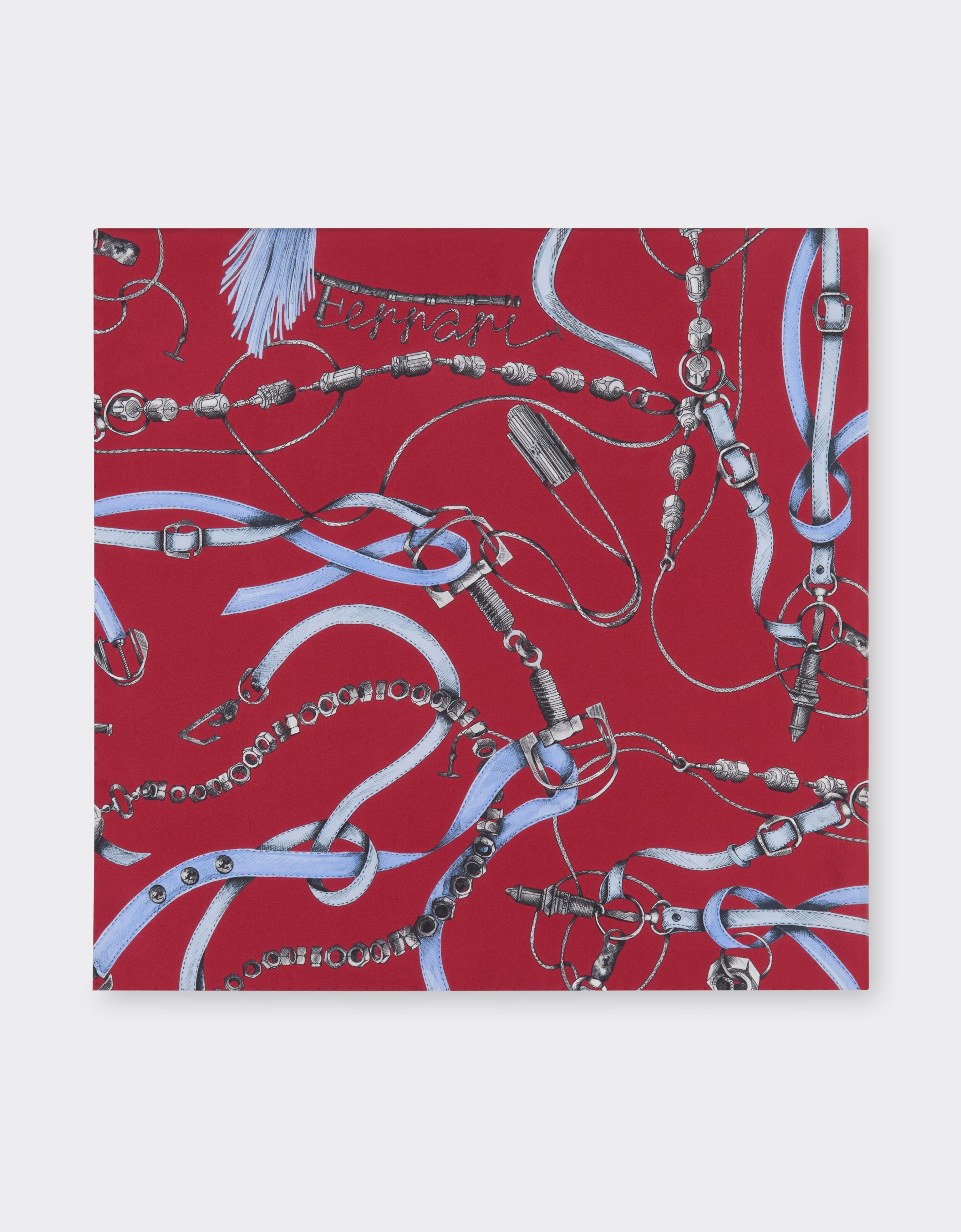 Ferrari Silk twill scarf with Ferrari Closet print Maison Red 50613f