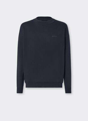 Ferrari Camisa de manga larga de algodón y seda Navy 48378f