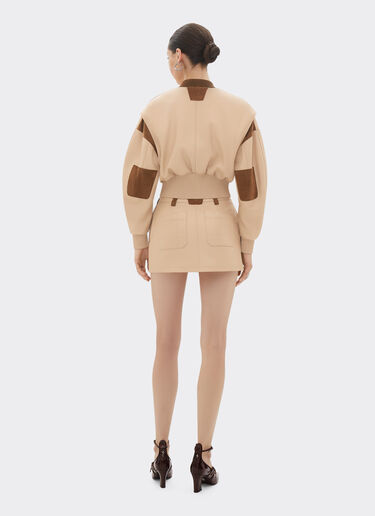Ferrari Mini skirt in nappa and suede Chalk 22590f