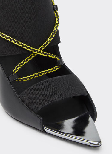 Ferrari Sandale aus Leder mit überkreuzten Schnürsenkeln Schwarz 20309f
