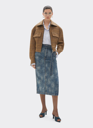 Ferrari Skirt in needled and washed denim Denim 49195f