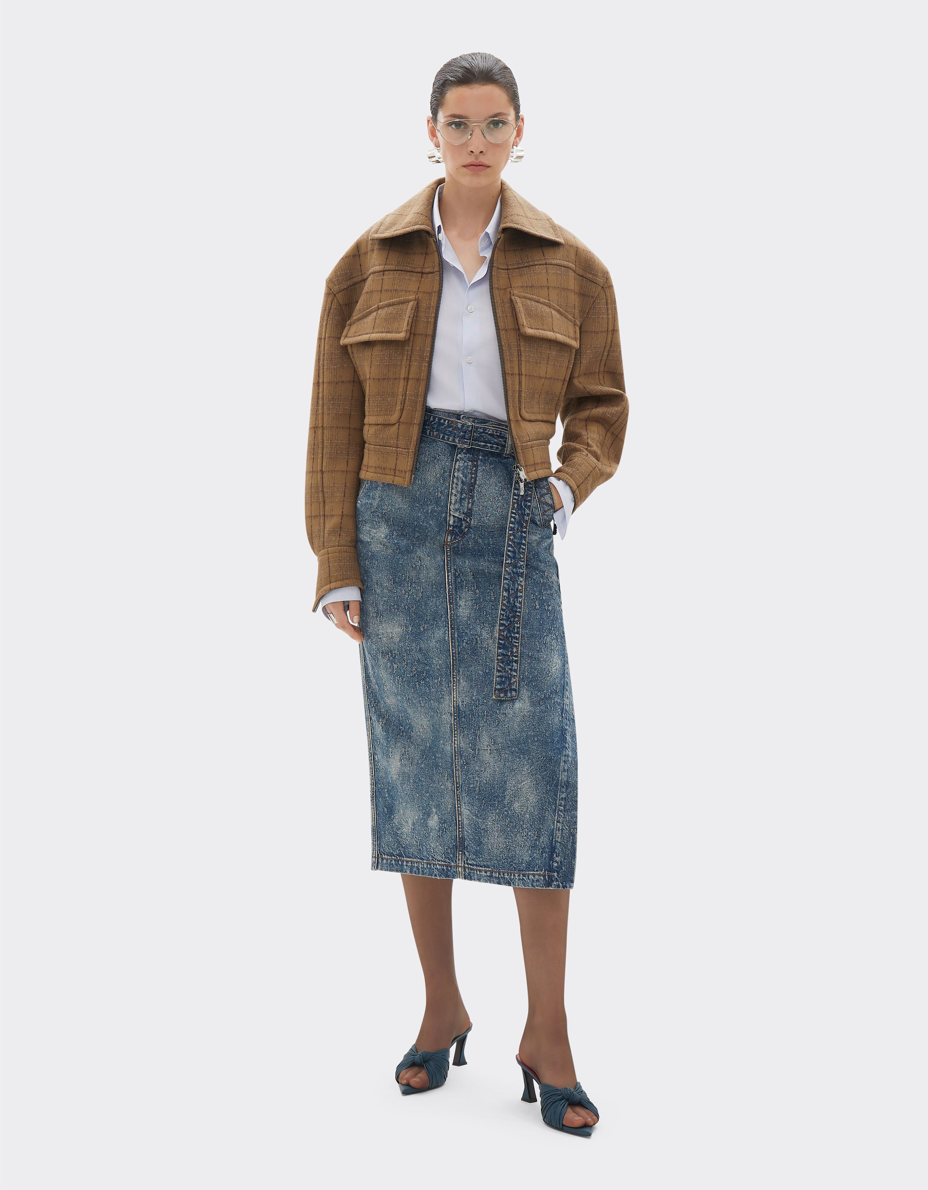 Ferrari Skirt in needled and washed denim Denim 49195f