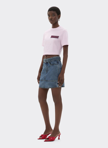 Ferrari Cropped T-shirt with Ferrari patch Wisteria 22837f